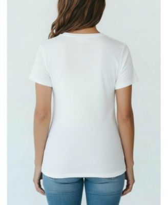 Maternity Motherhood Crew Neck Cross Over Nursing Short Sleeve Top