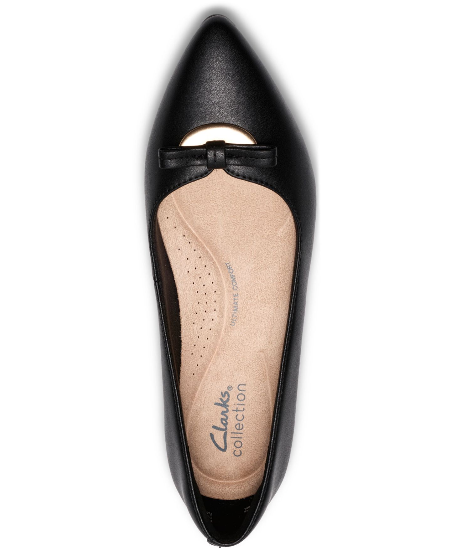 Женские балетки Clarks Natalyn Trim Pointed Toe Dress Flats, цвет: Чёрный кожаный — фото 4