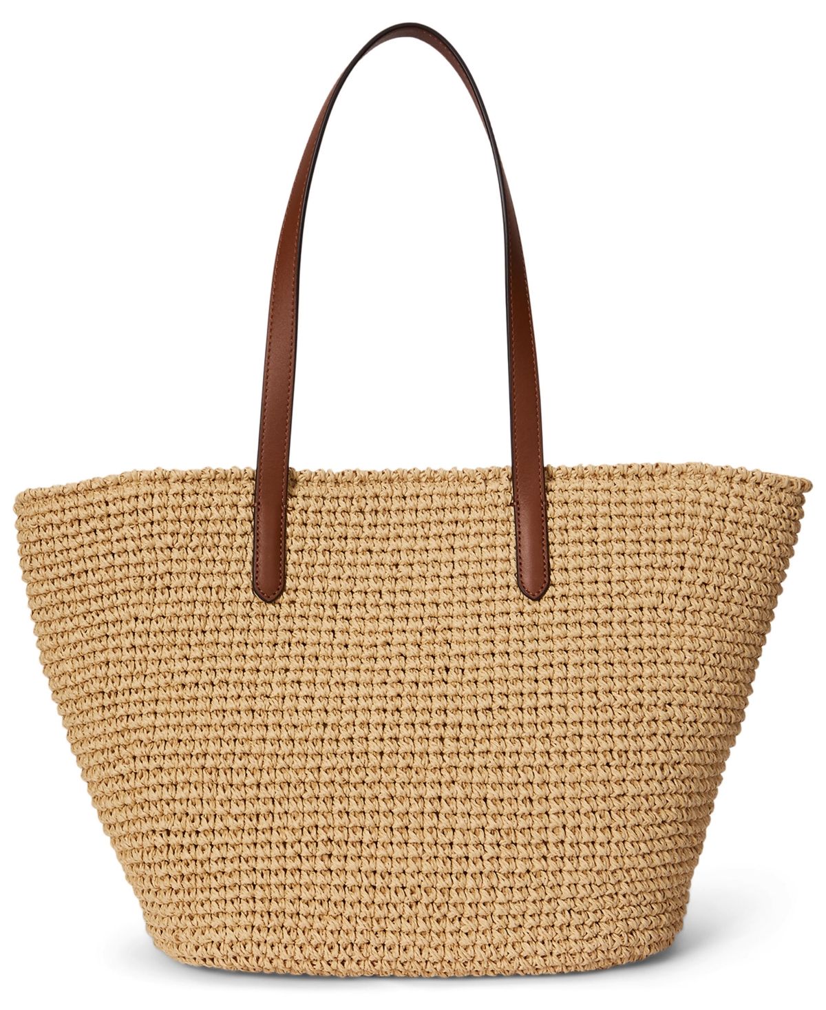 Lauren Ralph Lauren Lainey Extra-Large Crocheted Straw Tote Bag