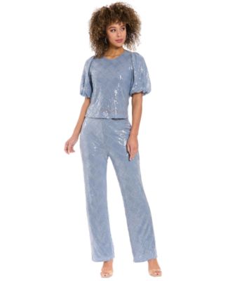 Women's Crew Neck Bubble Short-Sleeve Top