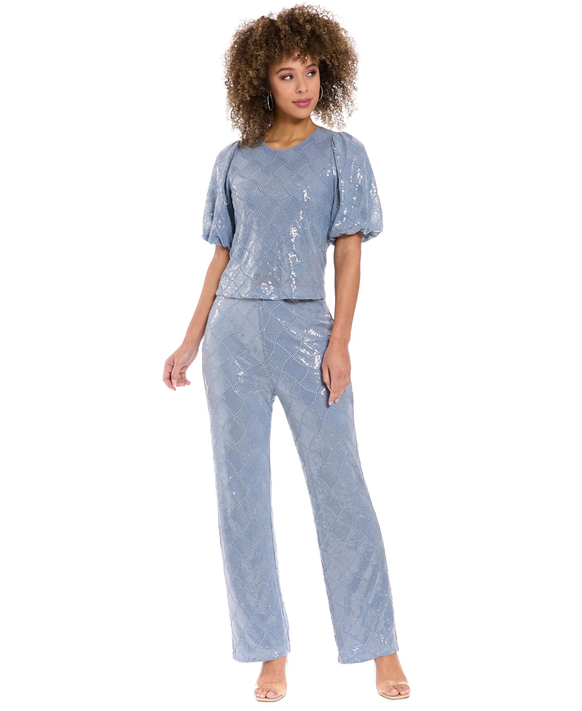 Muse Women's Crew Neck Bubble Short-Sleeve Top