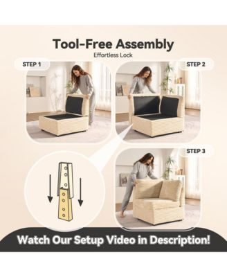 128''×96'' Modular Sectional Sofa , 8-Piece U-Shaped Deep Seat Cloud Couch with Chaise Ottoman