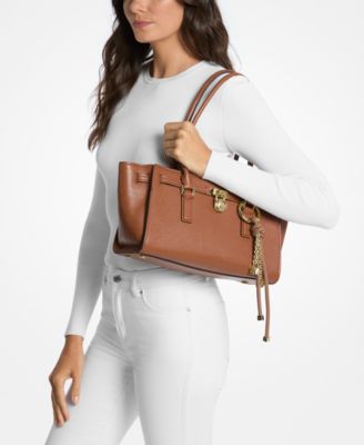 Michael Kors Hamilton Moderne Medium Leather slim shoulder Satchel Handbag
