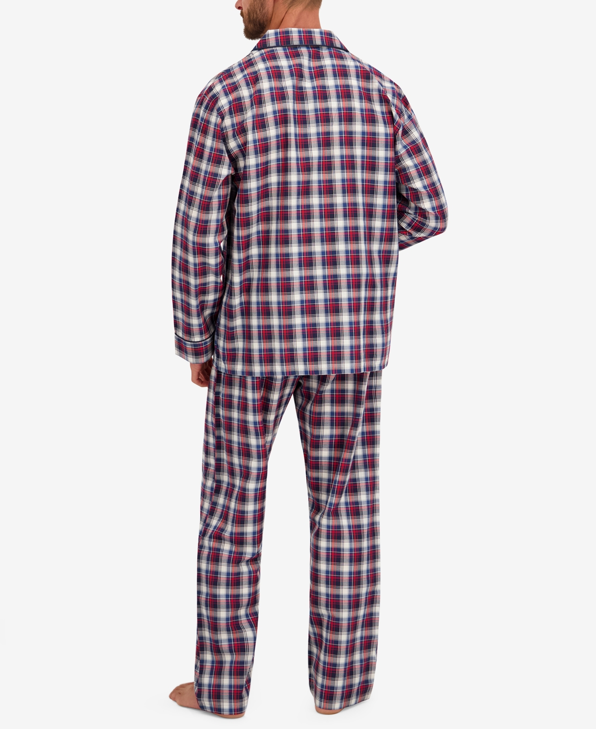 Hanes Men's Woven Button Down Pajama Sleep Set