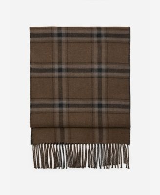 Men's Check Fringed Scarf