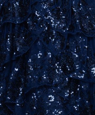 Juniors' Sweetheart Sequin Lace Tiered Ball Gown