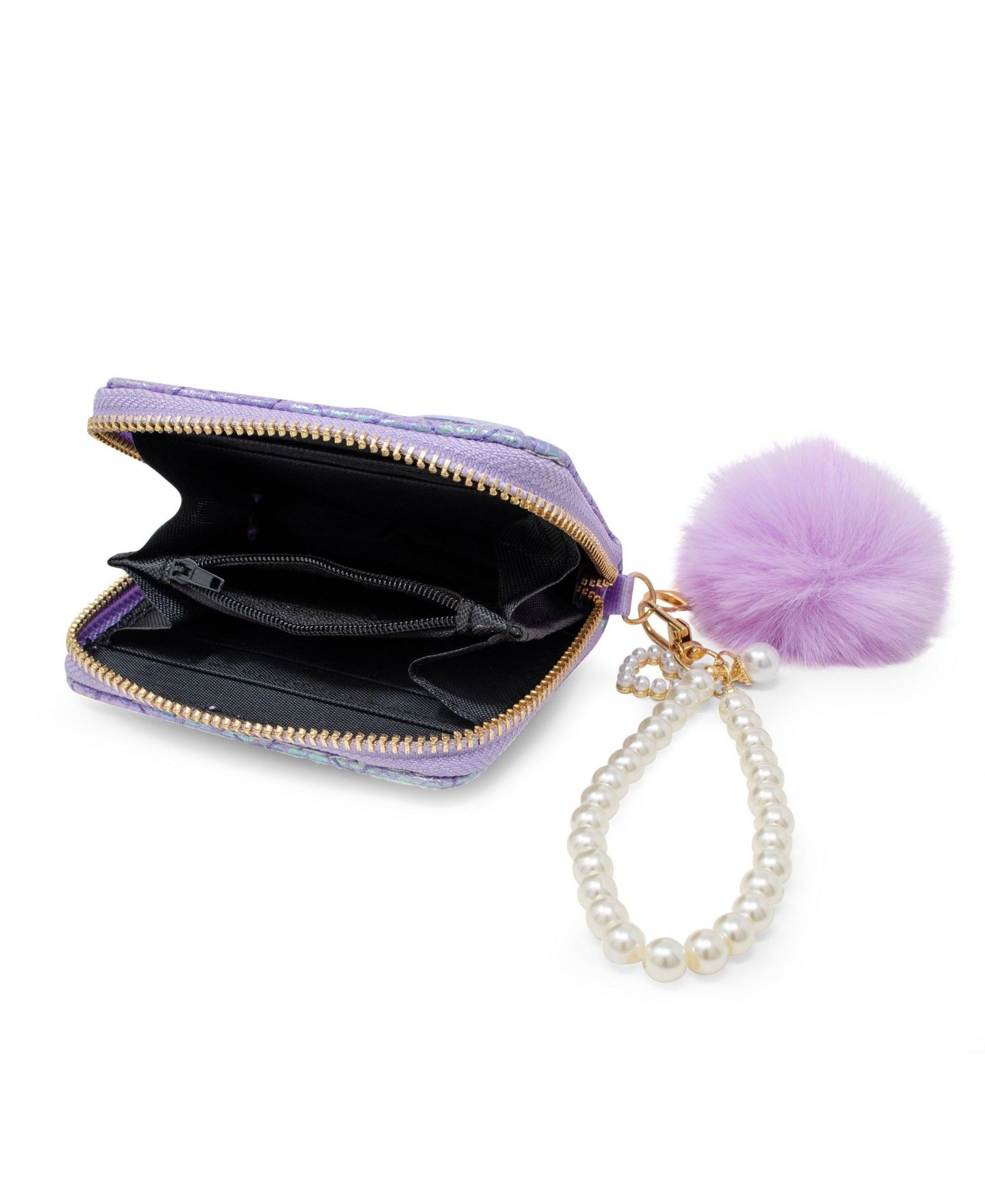 Кошелёк ZOMI GEMS Mermaid Tail Wallet with Pom-Pom & Pearl Strap, Purple для девочек — фото 2