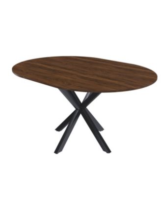 Streamdale Extendable Round Dining Table, 6-Person, Wood Veneer, 42-58 Inches