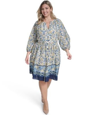 Plus Size Tiered V-Neck Dress