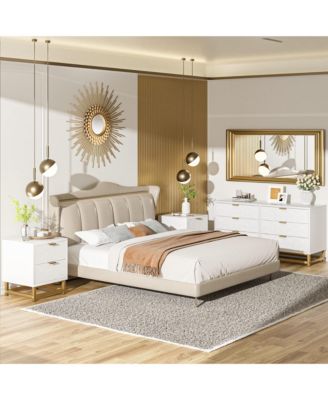 3 Drawer Dresser with Metal Legs, Wood Storage Chest Organizer for Bedroom, Living Room, Hallway, White