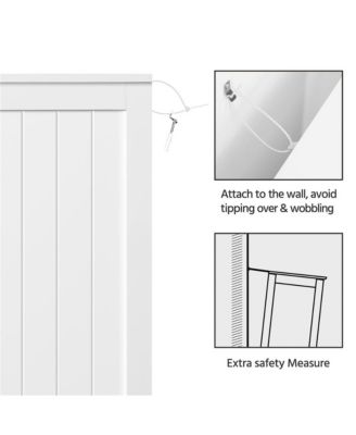 Wooden Bathroom Cabinet 32.5-Inch Height with 4 Drawers and Cupboard