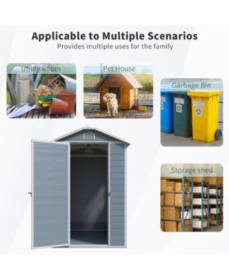 Streamdale 4x6ft Resin Outdoor Storage Shed Kit - Perfect for Patio Furniture Storage (Gray)