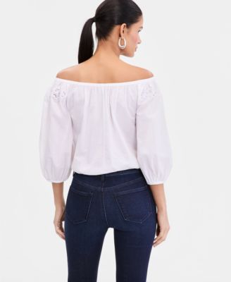Women's Floral Lace Off-The-Shoulder Blouse