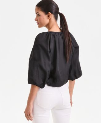 Women's 3/4 Sleeve Bubble-Hem Blouse