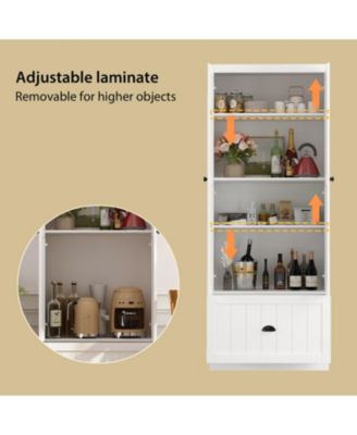 27.6'' W x 70.9'' H White Freestanding Utility Storage Cabinet, Pantry