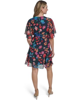 Petite Jewel Neck Double-Tiered Dress