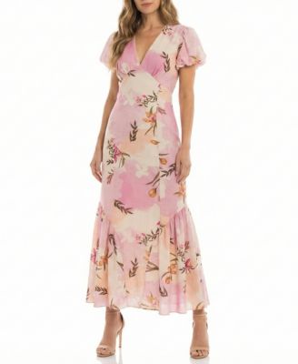Women's V-Neck Floral Print Fit & Flare Dress