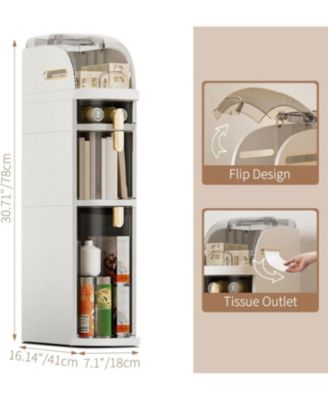  “Slim 3-Tier Bathroom Storage Cabinet with Drawers & Wheels”