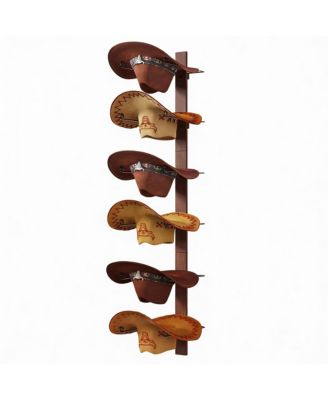 Wooden + Metal Cowboy Hat Rack - DIY Wall Mount for 6 Hats