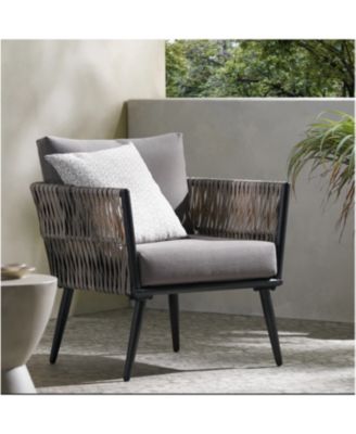Faux Rattan Patio Club Chair with Cushions