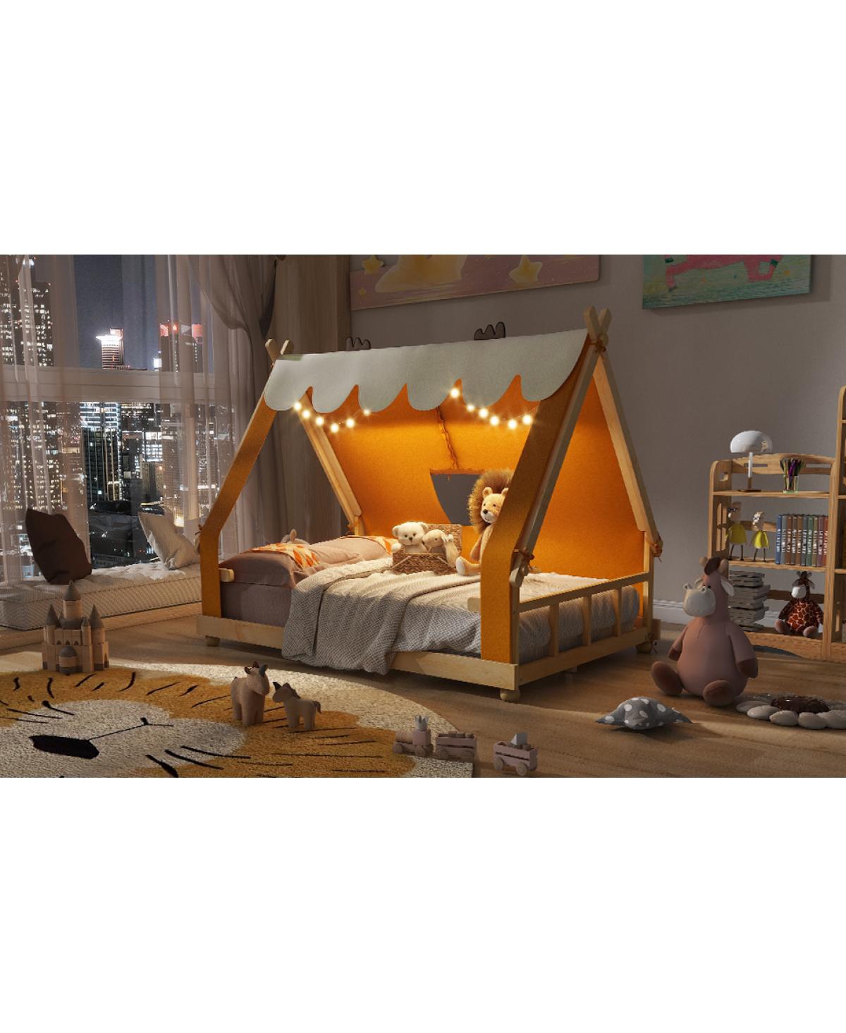 Streamdale Furniture Full House Bed with Tent and Light.