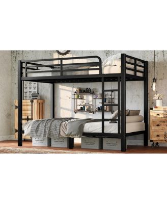 Metal Twin over Twin Bunk Bed, Space-Saving, Noise Reduced, Black