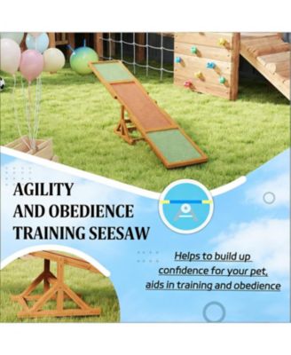 Wooden Dog  Agility Seesaw for Outdoor in Brown