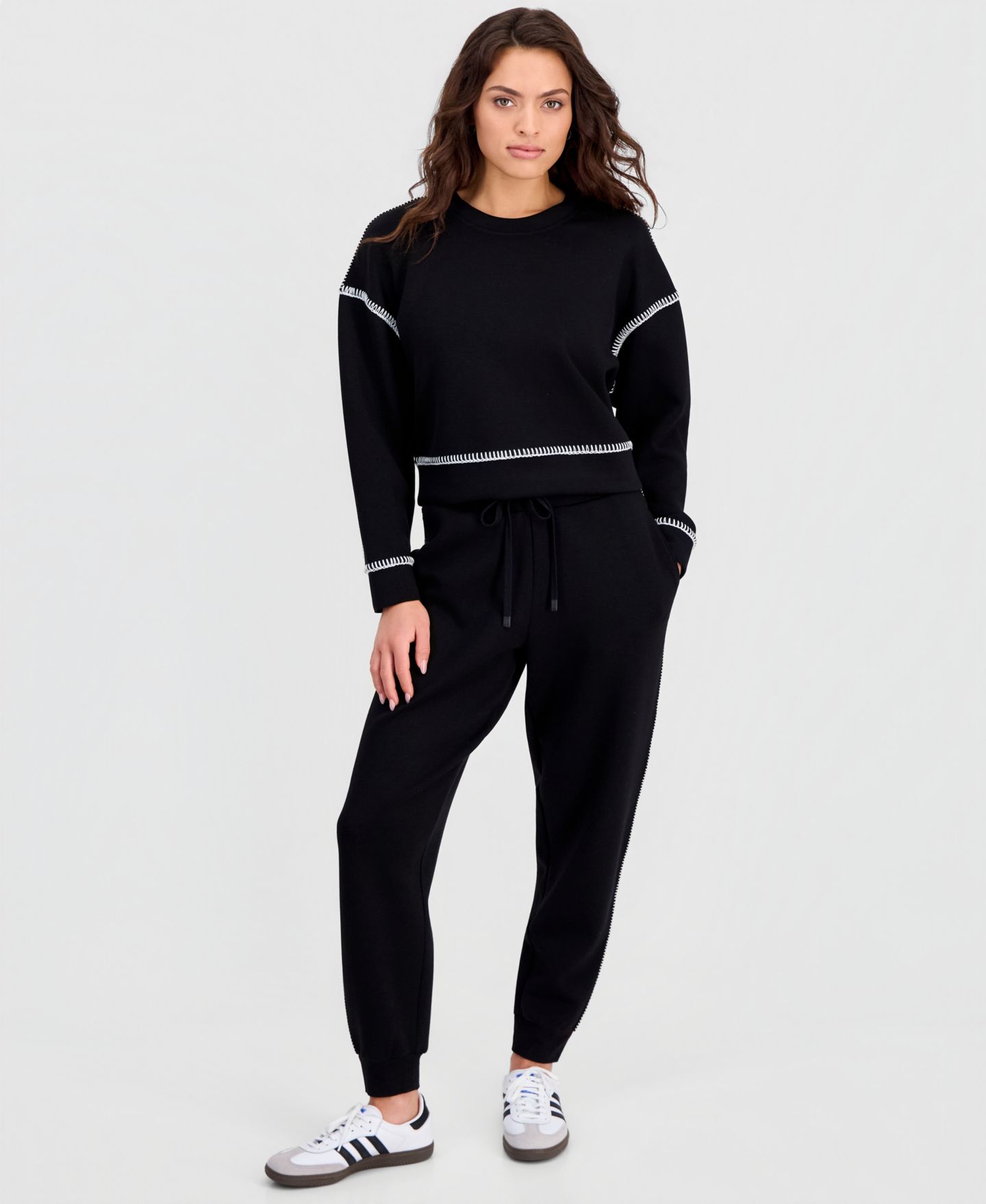 Женские брюки And Now This Petite Scuba Whipstitch Jogger, цвет: Чёрный — фото 5