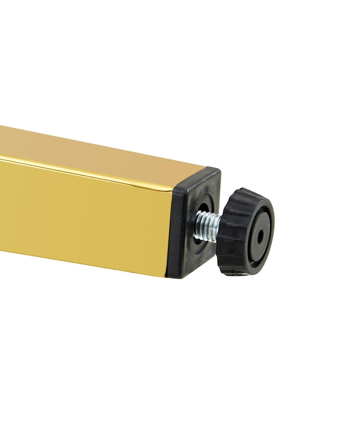 Streamdale Light Gray Pu dining chairs, 2-pc set, ergonomic buckle back, gold legs.