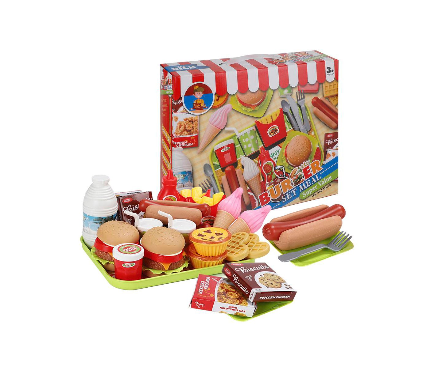 Детские игрушки Bruce & Shark Fast Food 30-Piece Play Set, от 3 лет — фото 1
