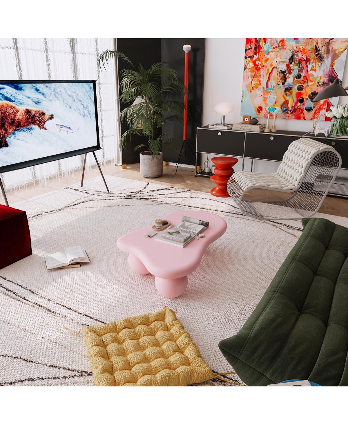 Streamdale 40" Cloud Shaped Coffee Table, Pink