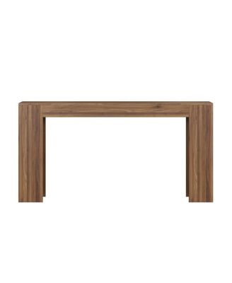 Streamdale Extra-long farmhouse console table, walnut-colored, 62.99-inch.