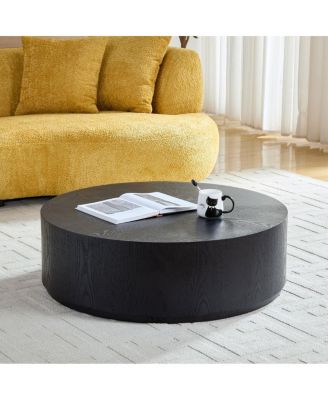 Streamdale Compact Modern Coffee Table with Sturdy Pedestal Base