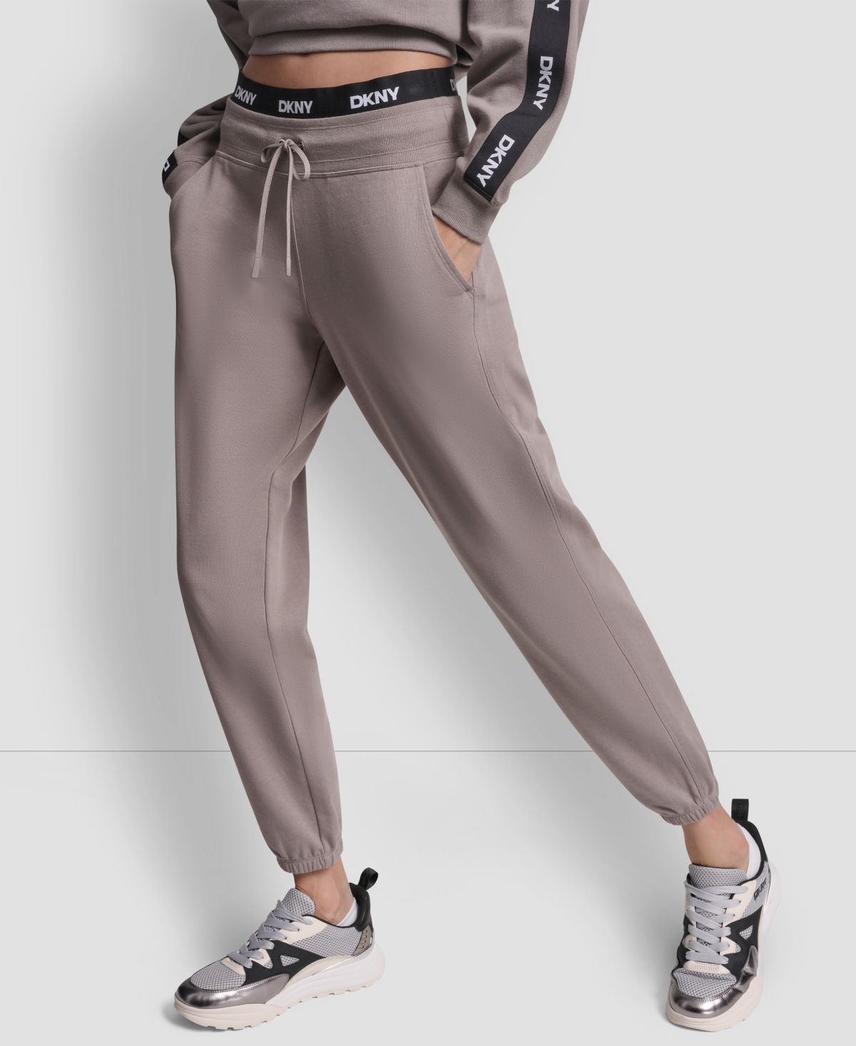 Dkny Sport Women's Classic Logo Elastic High-Rise Sweatpants