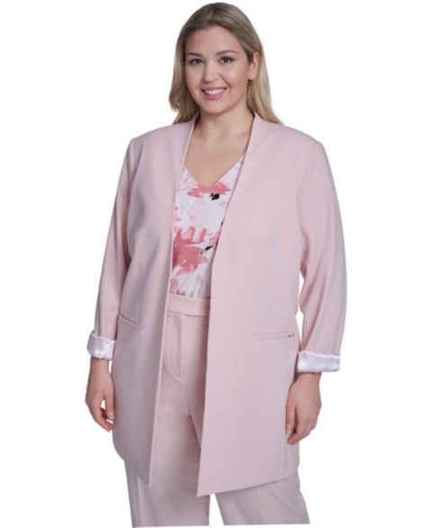 Женские куртки Calvin Klein Plus Size Open-Front Notch Collar Jacket