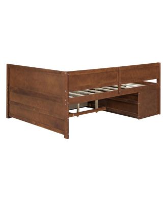  Full Size Daybed with Drawers and Shelves