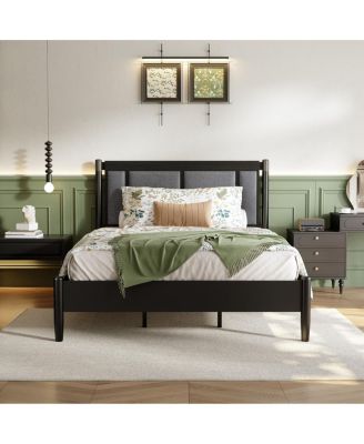 Solid Wood Queen Bed, Heavy Duty Support