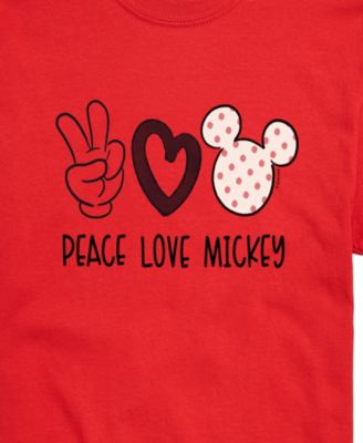 Men's Disney Peace Love Mickey Printed Short-Sleeve Graphic T-Shirt