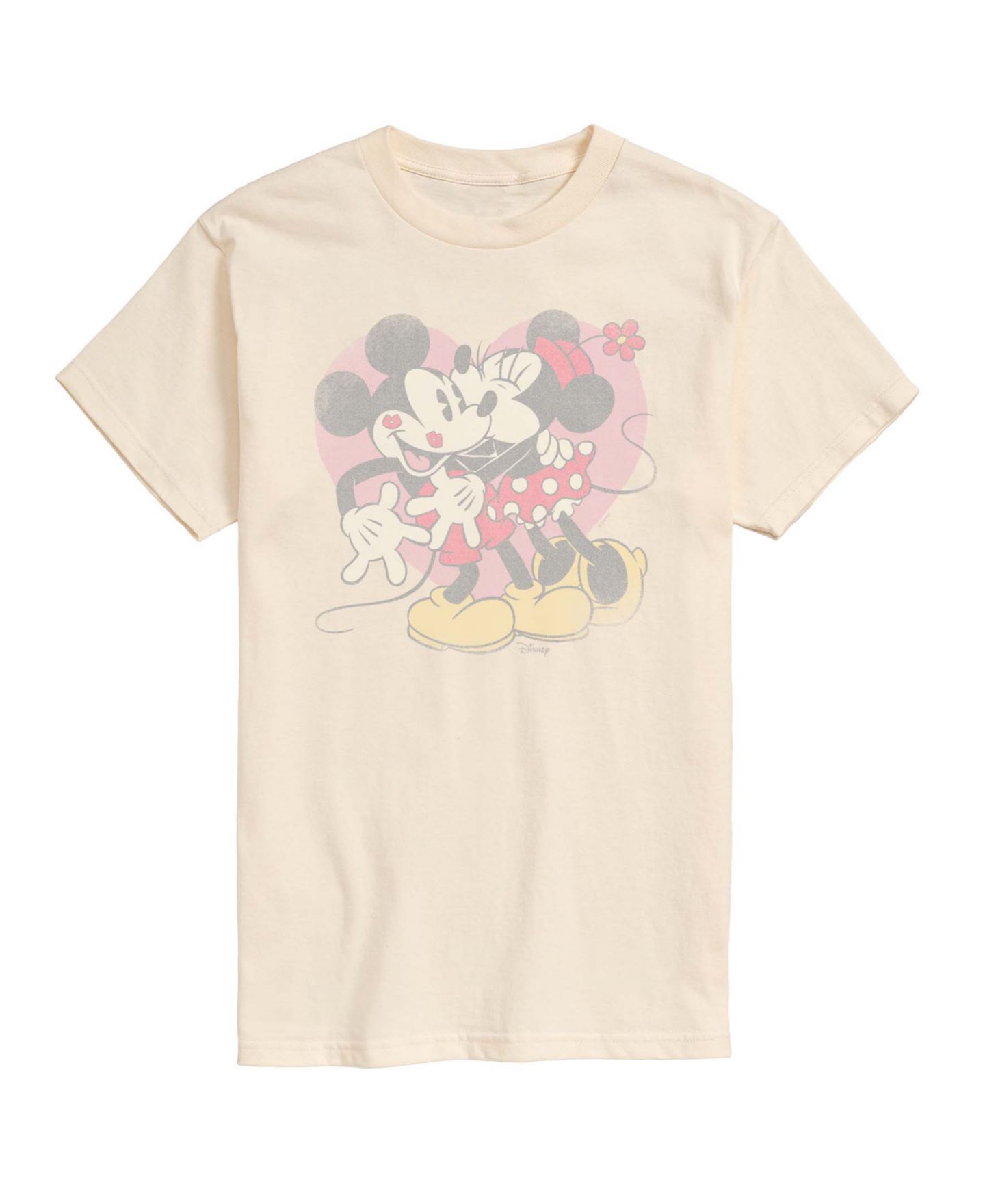 Мужская футболка AIRWAVES Disney Mickey & Minnie Kiss Printed Short-Sleeve Graphic, цвет: Кремовый — фото 1