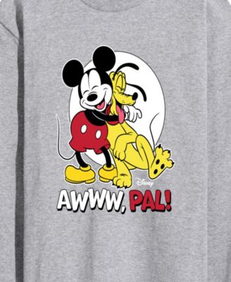 Men's Disney Pal Mickey & Pluto Printed Long-Sleeve Graphic T-Shirt