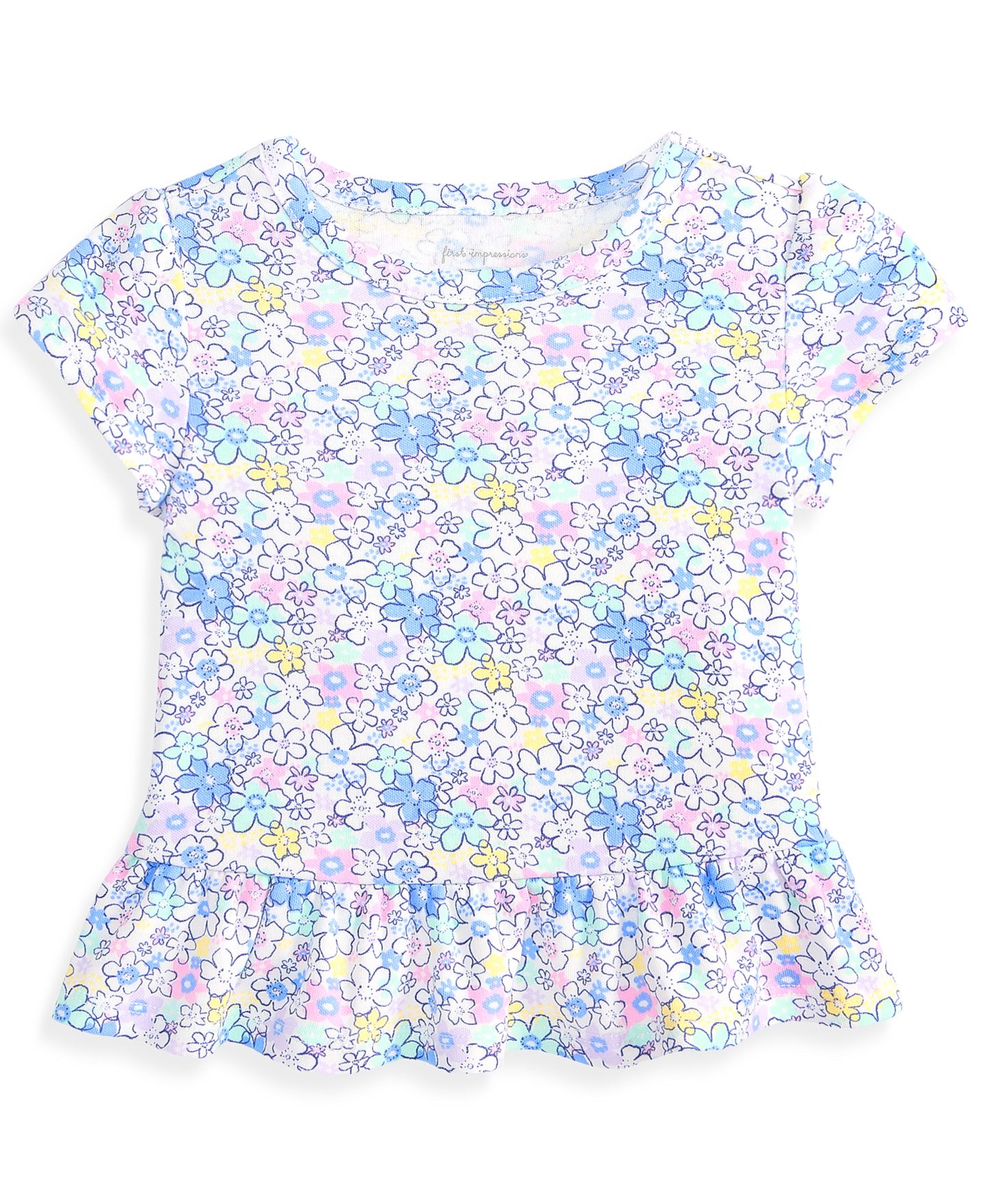 Футболка First Impressions Mix and Match Floral-Print Peplum для девочек-малышей — фото 1