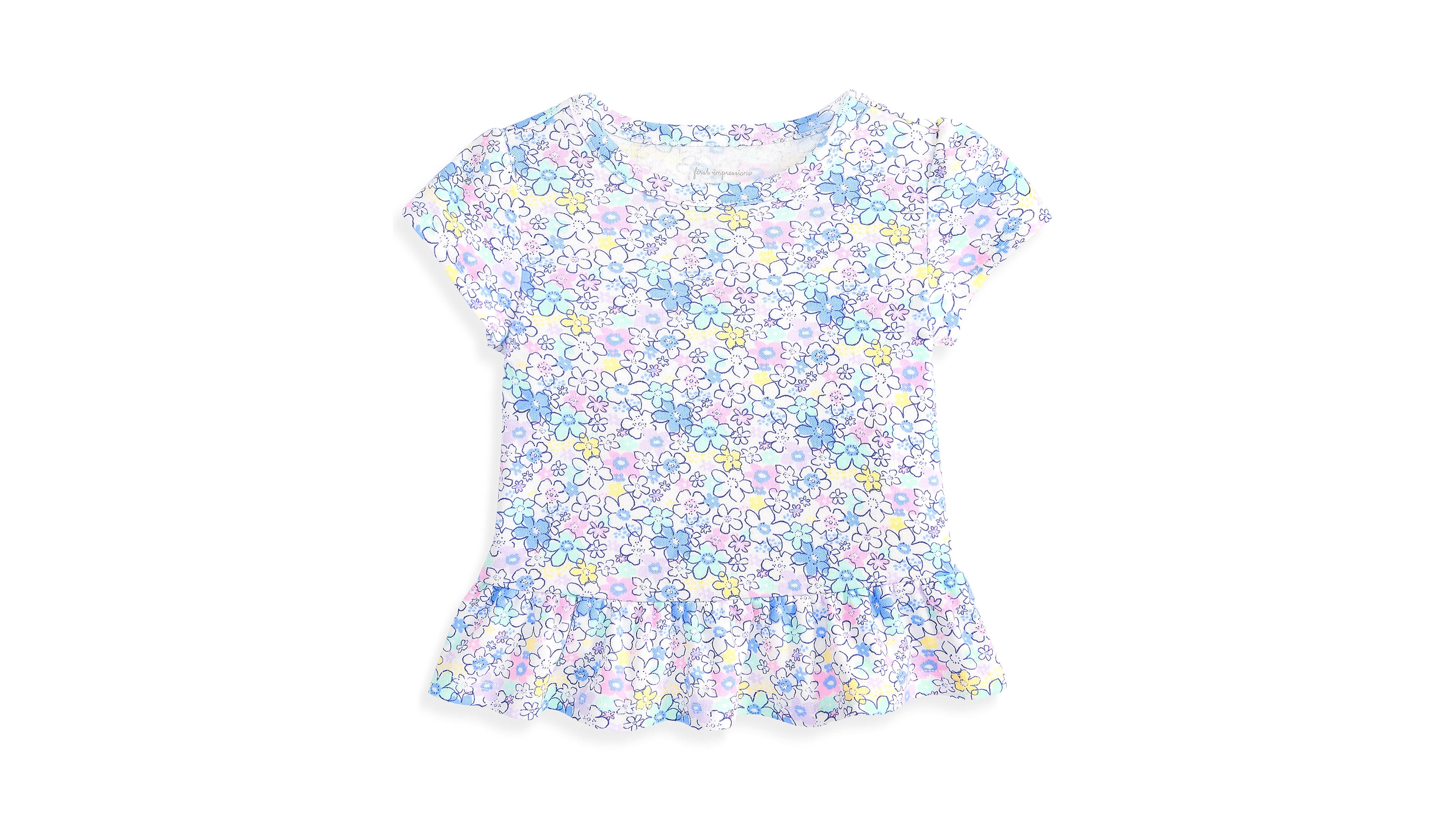 First Impressions Baby Girls' 3M-24M Mix and Match Floral-Print Peplum T-Shirt, Macy's Exclusive