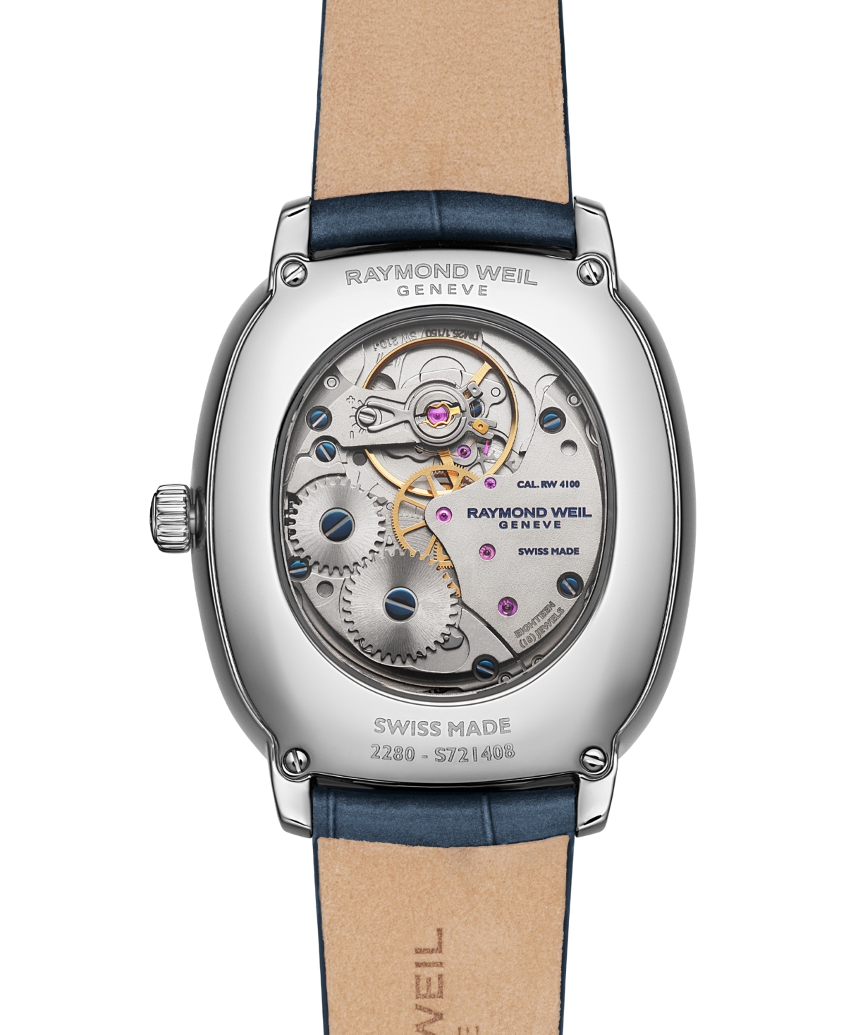 Raymond Weil Men's Toccata Blue Leather Watch, 32x36mm