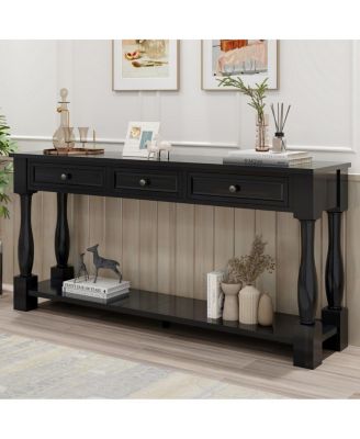  Console Table with Drawers and Shelf