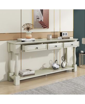  Console Table with Drawers and Shelf