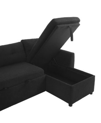 Streamdale Modern U-shaped Sleeper Sofa with Storage & USB Ports, Green