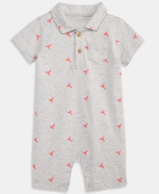 First Impressions Baby Boys 100 Cotton Romper Macys Exclusive - Lt Grey Ht 18$