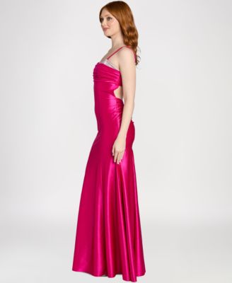 Juniors' Glitter Knit Ball Gown