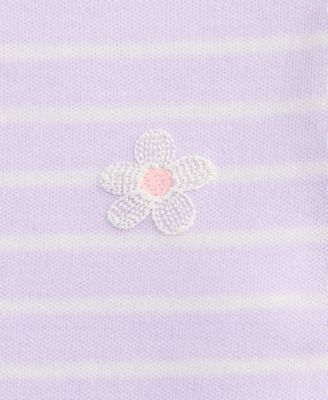 Toddler Girls' 2T-4T Mix and Match Stripe Flower T-Shirt