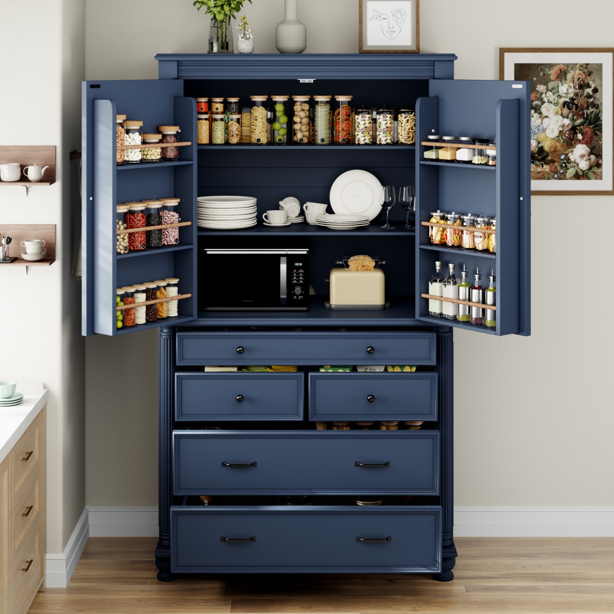 Streamdale Furniture Freestanding Large Kitchen Pantry